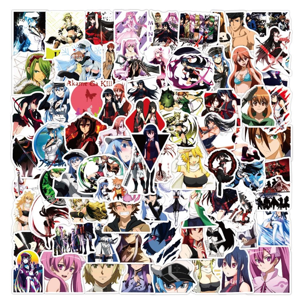 Adesivo Akames ga Kills Anime Vinil PVC impermeável 100 unidades