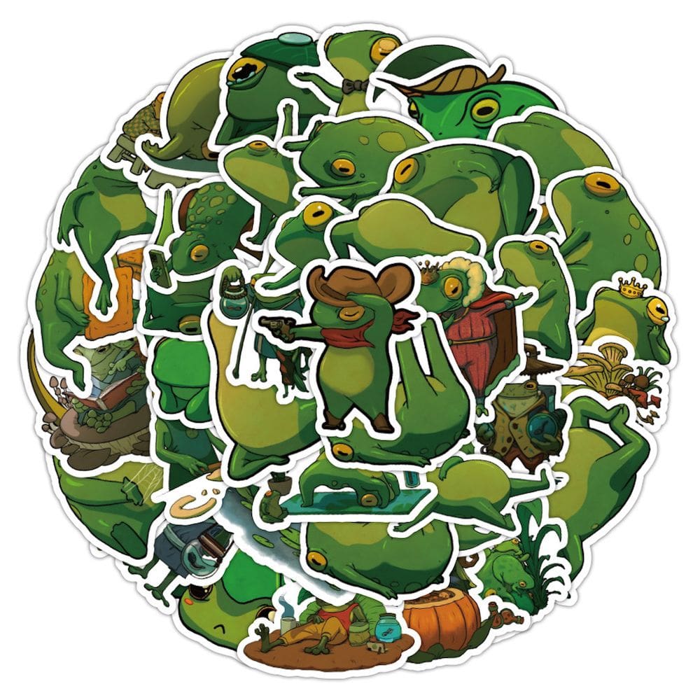 Adesivos Sports Frogs Anime, pacote de 50 peças, desenho animado decorativo