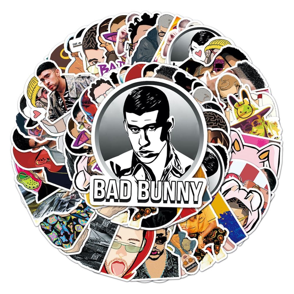 Conjunto de adesivos Anime Bads Bunnys Vinyl Cartoon 50 unidades para água