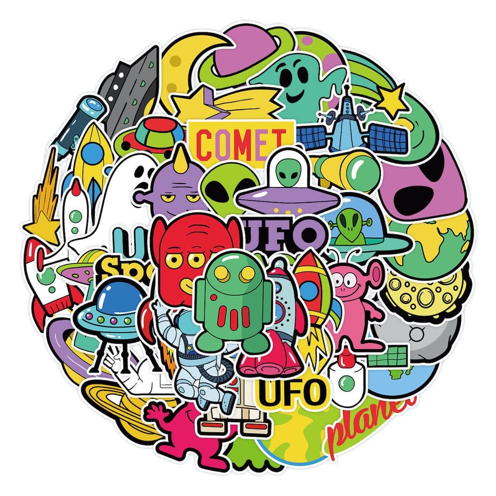 Adesivo Anime UFos Vinyl Cartoon Anime 50 unidades para impermeabilização