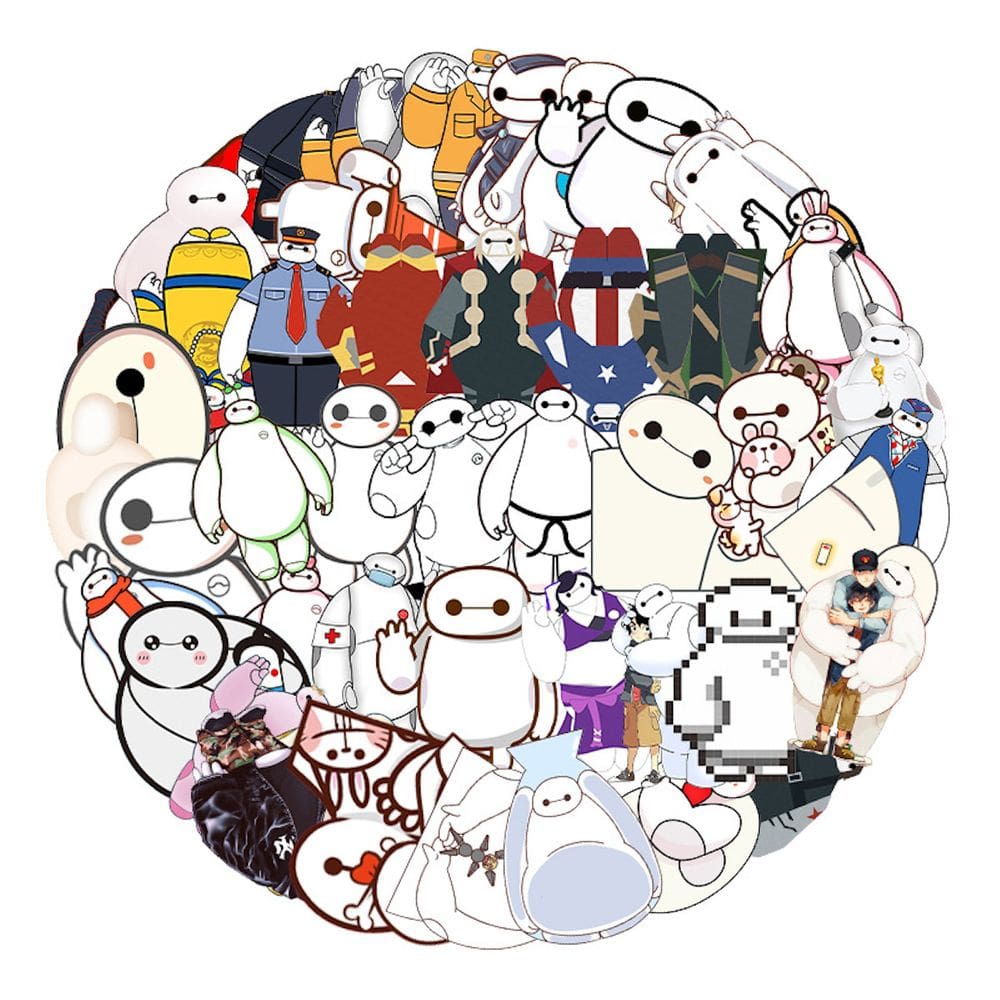 Conjunto de adesivos Anime Baymaxs Vinyl Cartoon Anime para Water Bo