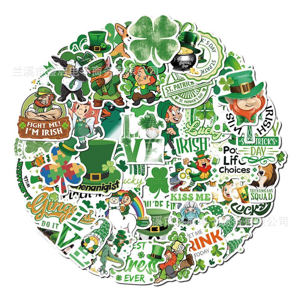 Pacote de 50 adesivos de anime St. Patrick para laptop, telefone, etc