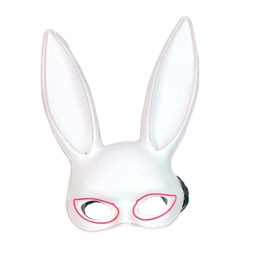 Máscara Glowing Cold Light Half Face Bunny para show de festa