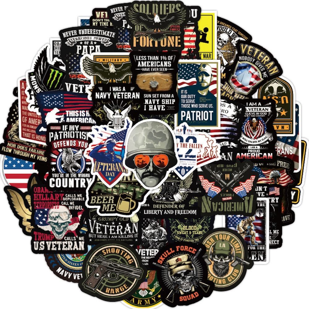 Pacote de adesivos Comemorative Veterans Anime 50 unidades de 5-8 cm