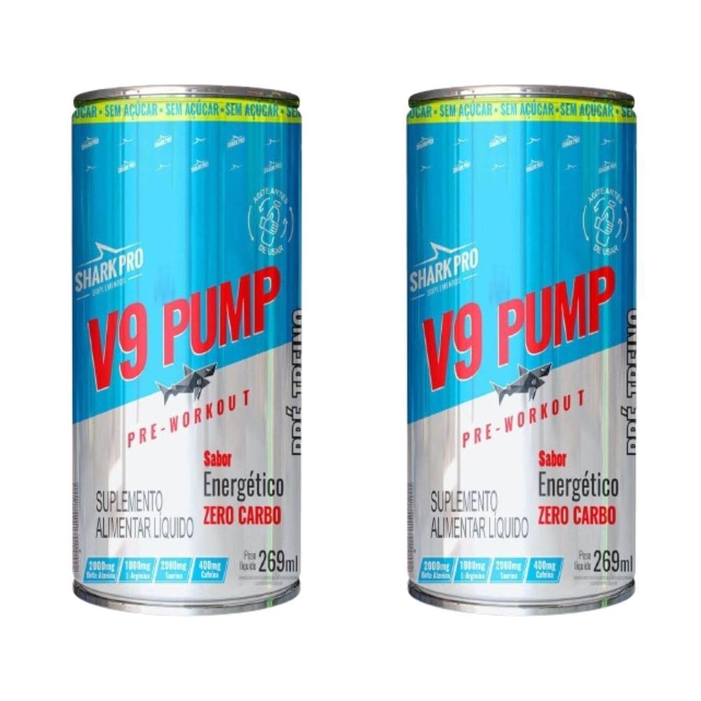 Kit 2 V9 Pump Drink Energetico Zero Carbo E Kcal Sharkpro