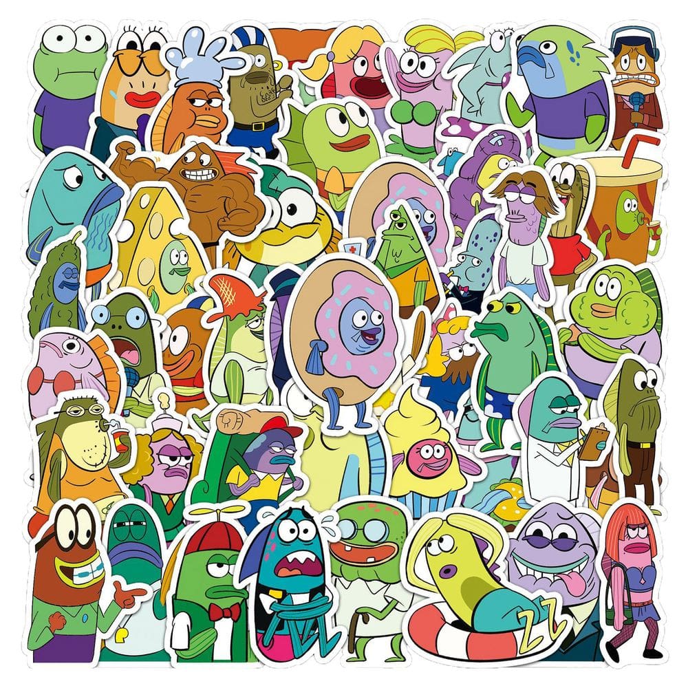 Adesivos, anchovas, vinil impermeável, anime, 51 unidades