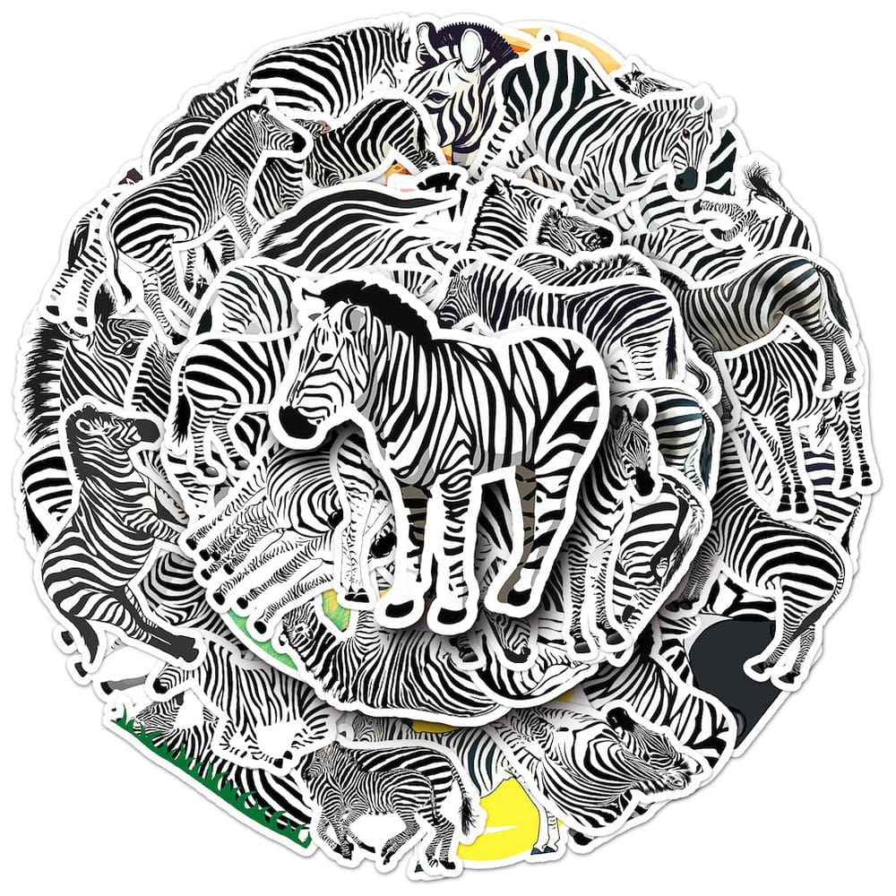 Pacote de adesivos Zebra Anime, 50 unidades de adesivos decorativos de desenhos animados