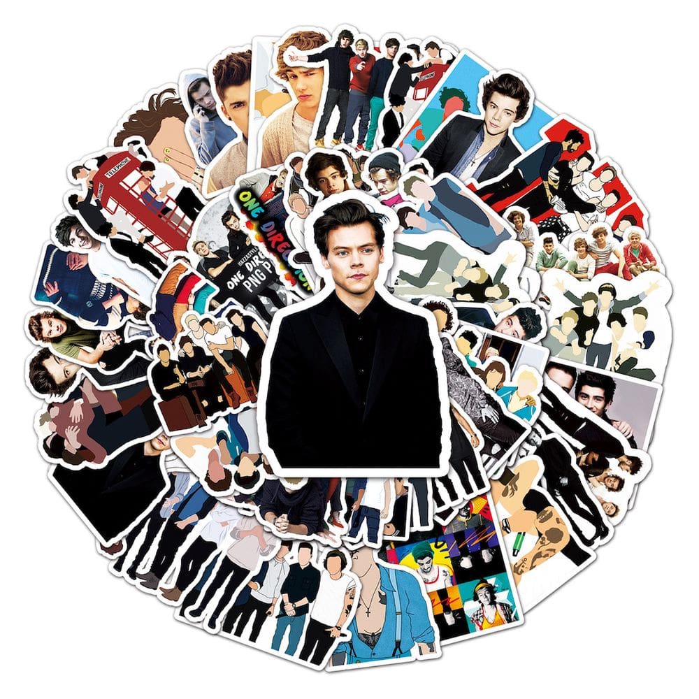Pacote de adesivos: 50 unidades, Band One Direction Anime Decorative C
