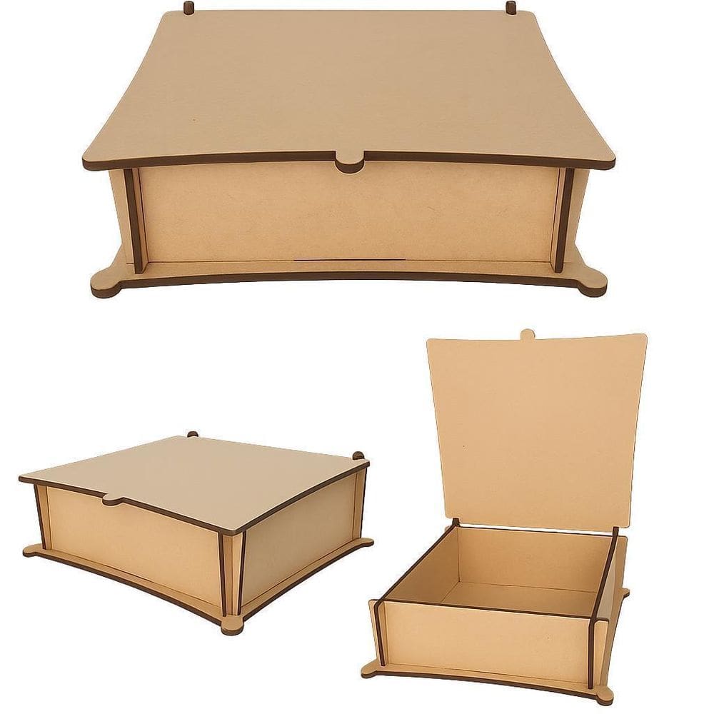 50 Caixas Lisa 15X15 Mdf Crú Lembrancinhas Casamento