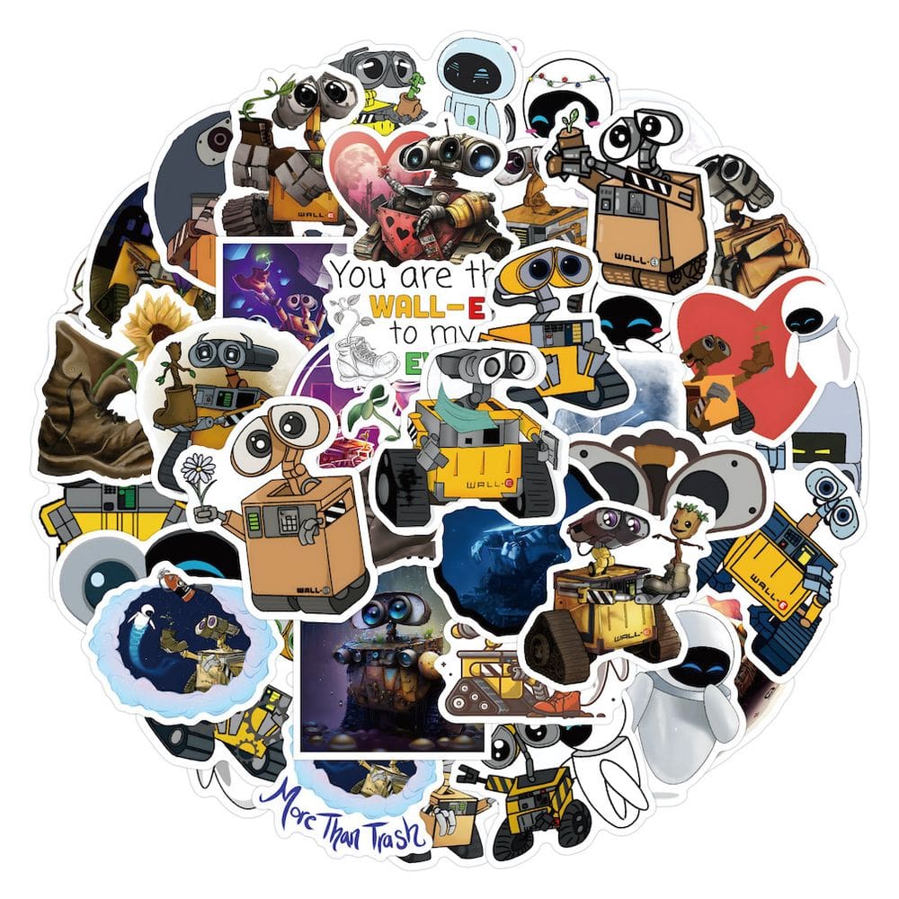 Pacote de adesivos Walles Anime, 50 unidades de adesivos decorativos de desenhos animados