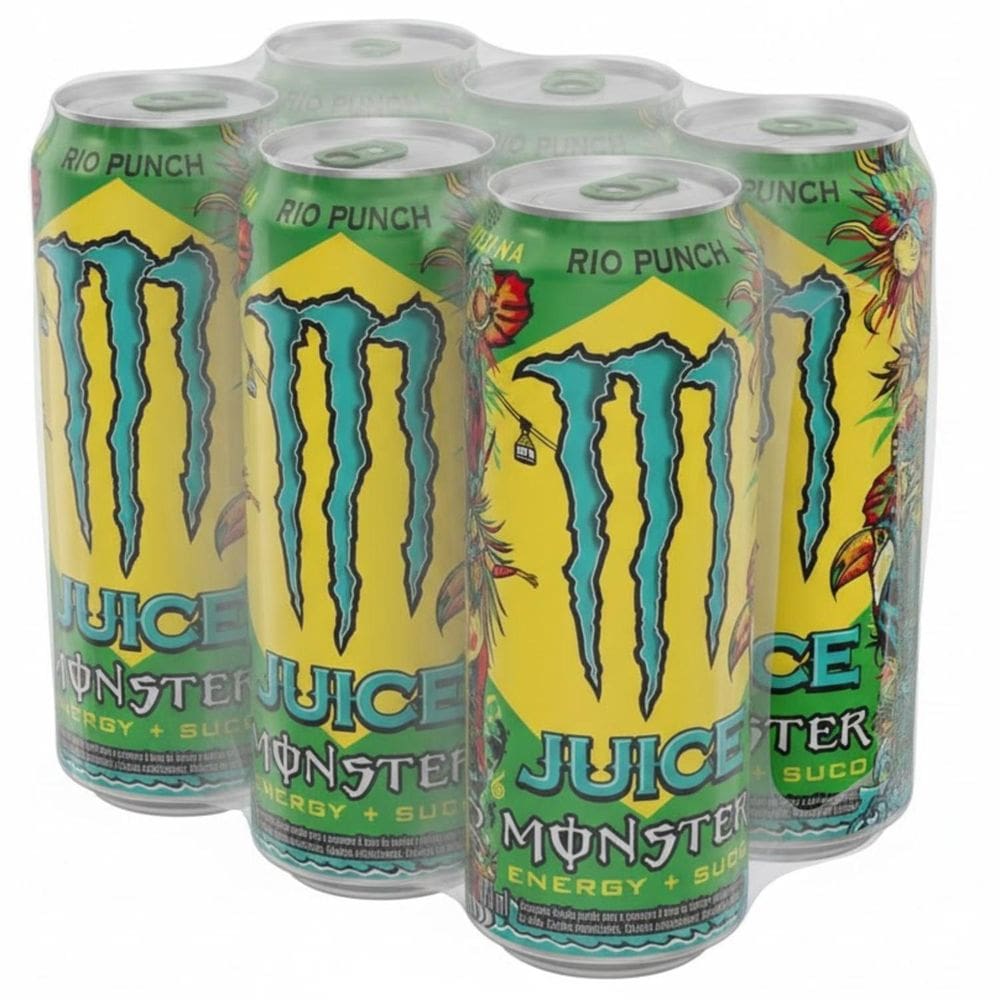 Kit Energético Monster Juice Rio Punch Lata 473Ml  6 Uni