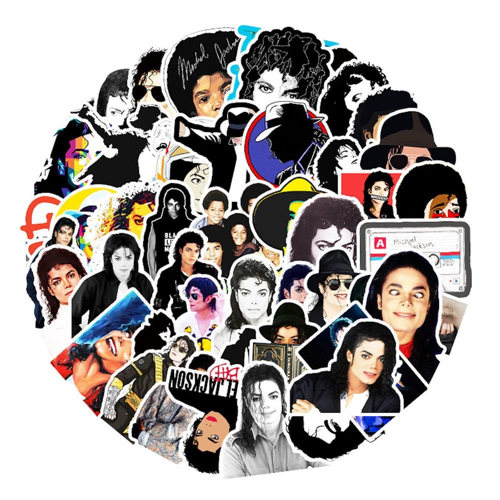 Conjunto de adesivos Michaels Jacksons Anime Vinil PVC 50 unidades