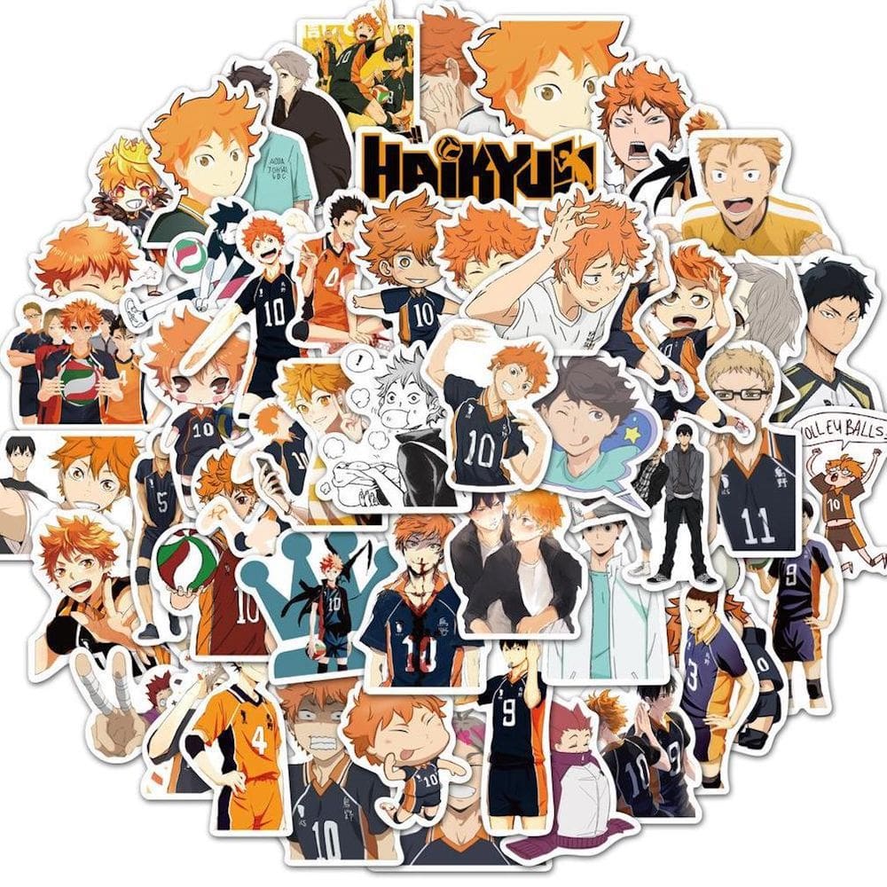 Pacote de adesivos Haikyuus Anime 52 unidades de adesivos decorativos de desenhos animados