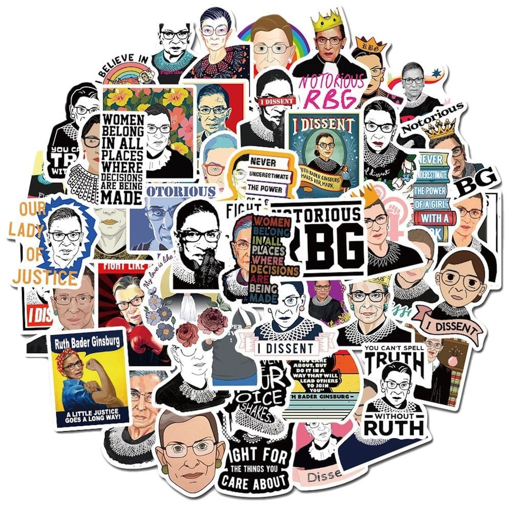 Pacote de adesivos Judges Ruths Bader Ginsburg Anime 52 unidades