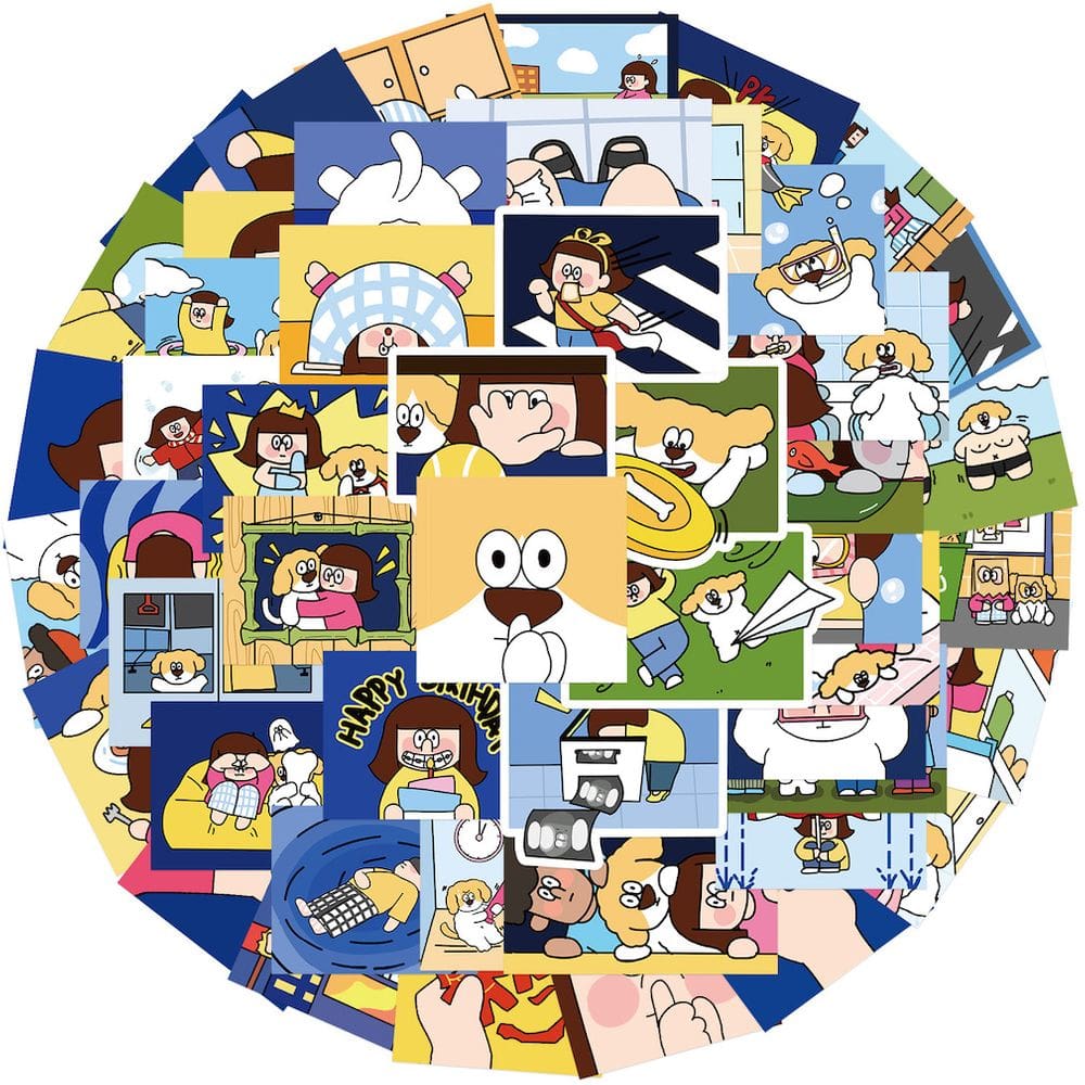 Pacote de adesivos Rebellious Puppy Anime 50 unidades 4-8 cm