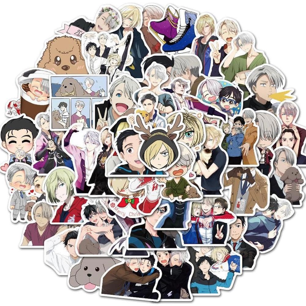 Adesivos Yuri On Ice Anime, pacote de 50 unidades, 4-7 cm, decorativos