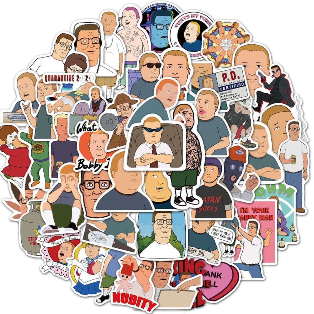 Pacote de adesivos Kings Of The Hills Anime, 50 unidades