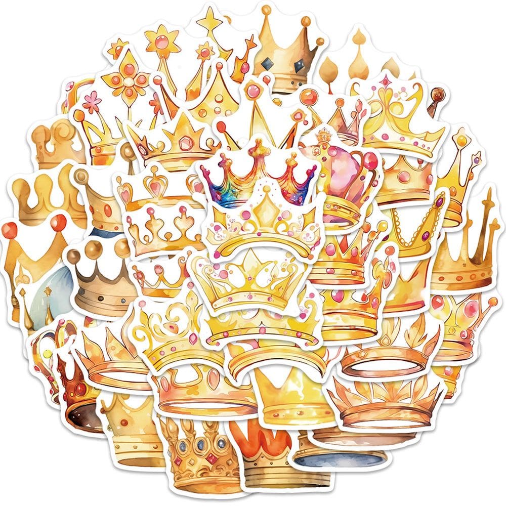Pacote de adesivos Crowns Anime, 50 unidades de adesivos decorativos de desenhos animados