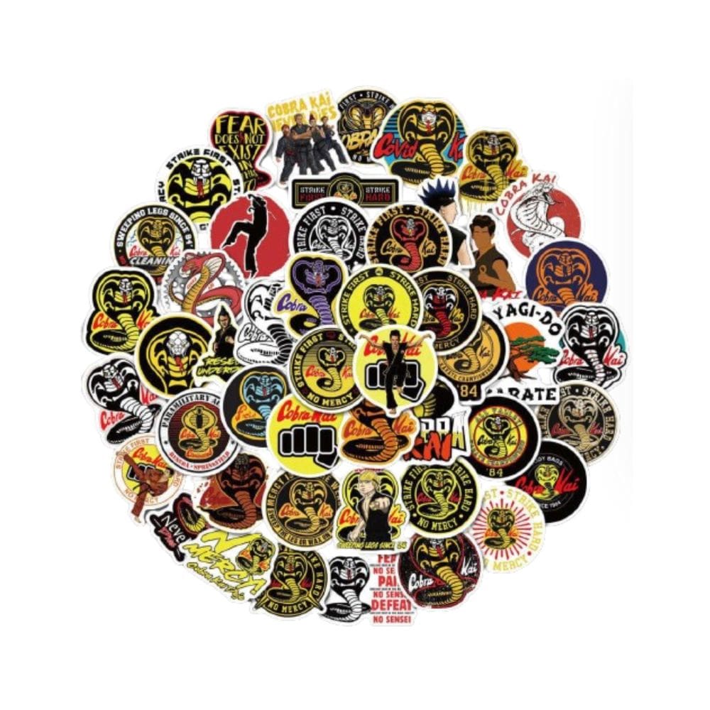 Pacote de adesivos Cobras Kais Anime 52 unidades de desenho animado decorativo de 4-7 cm