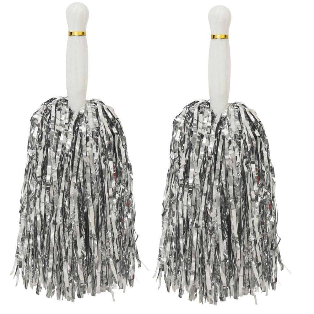 Pompom Metalizado Lider De Torcida Prata