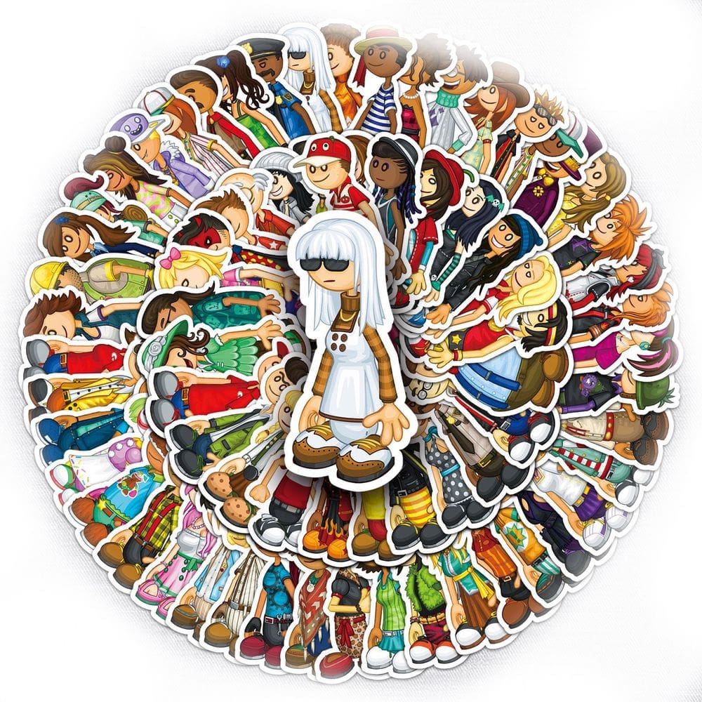 Adesivos Papas Burgerias, vinil impermeável, anime, 100 unidades