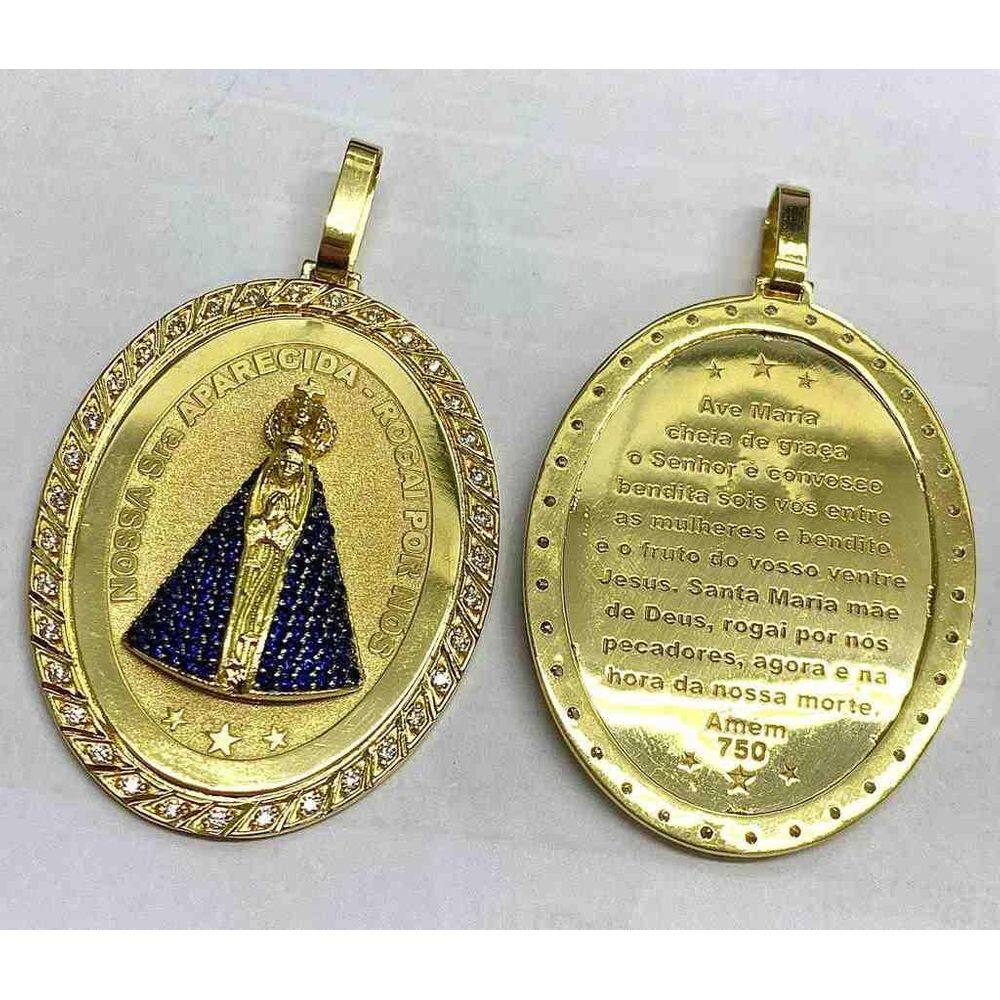 Pingente Nossa Senhora Aparecida Ouro Amarelo Pix1090