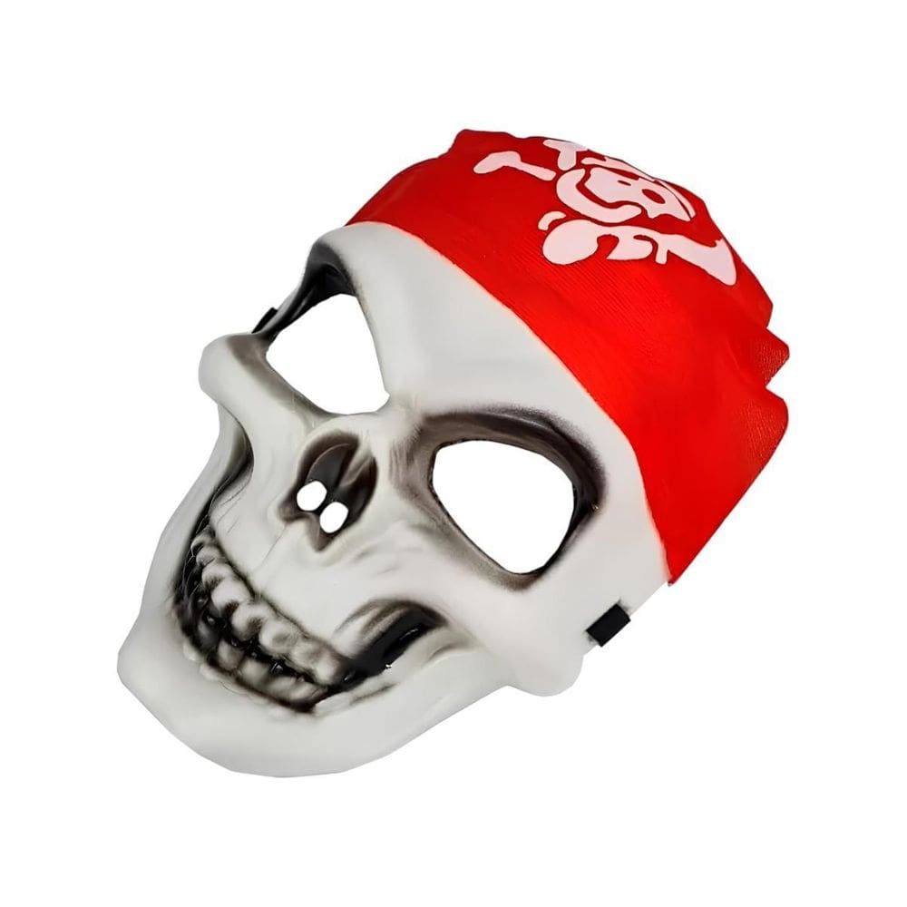 Máscara Caveira Pirata Com Bandana Halloween Terror Cosplay