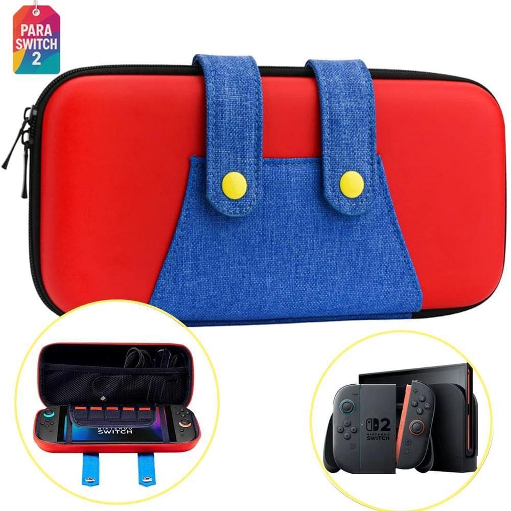 Bolsa Case Rígida Para Nintendo Switch 2 Estilo Mario