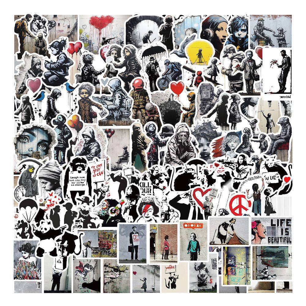 Adesivos Fallout Banksys Styles em vinil impermeável 117 unidades