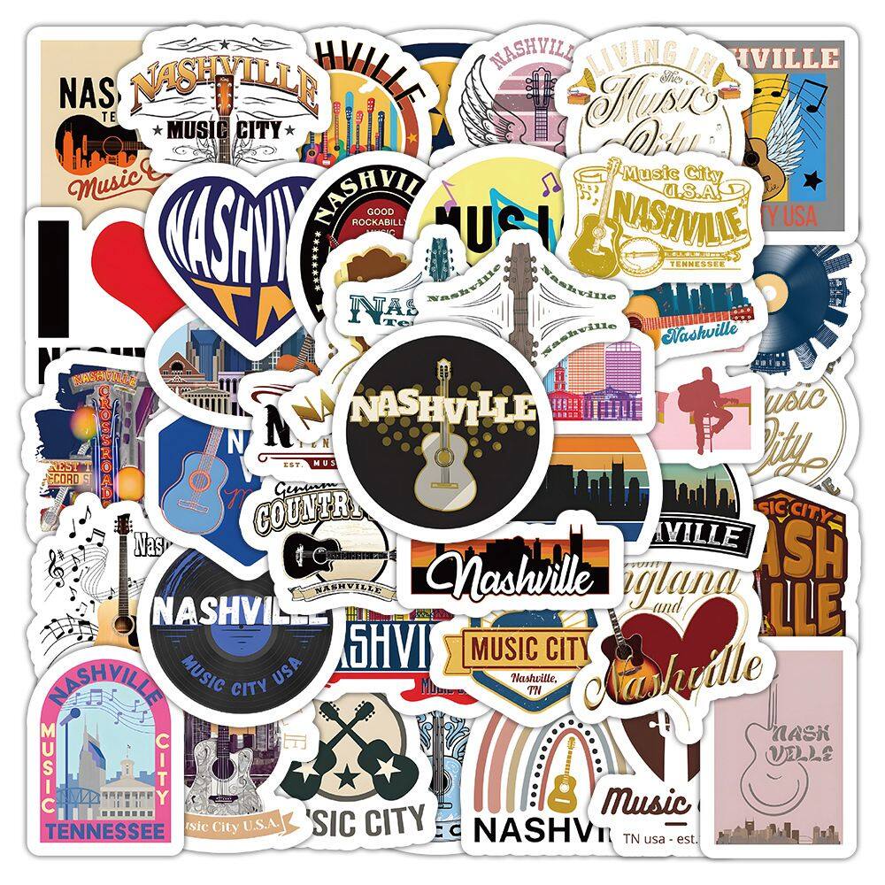 Adesivo de vinil impermeável Musics City, anime, 54 unidades/lote