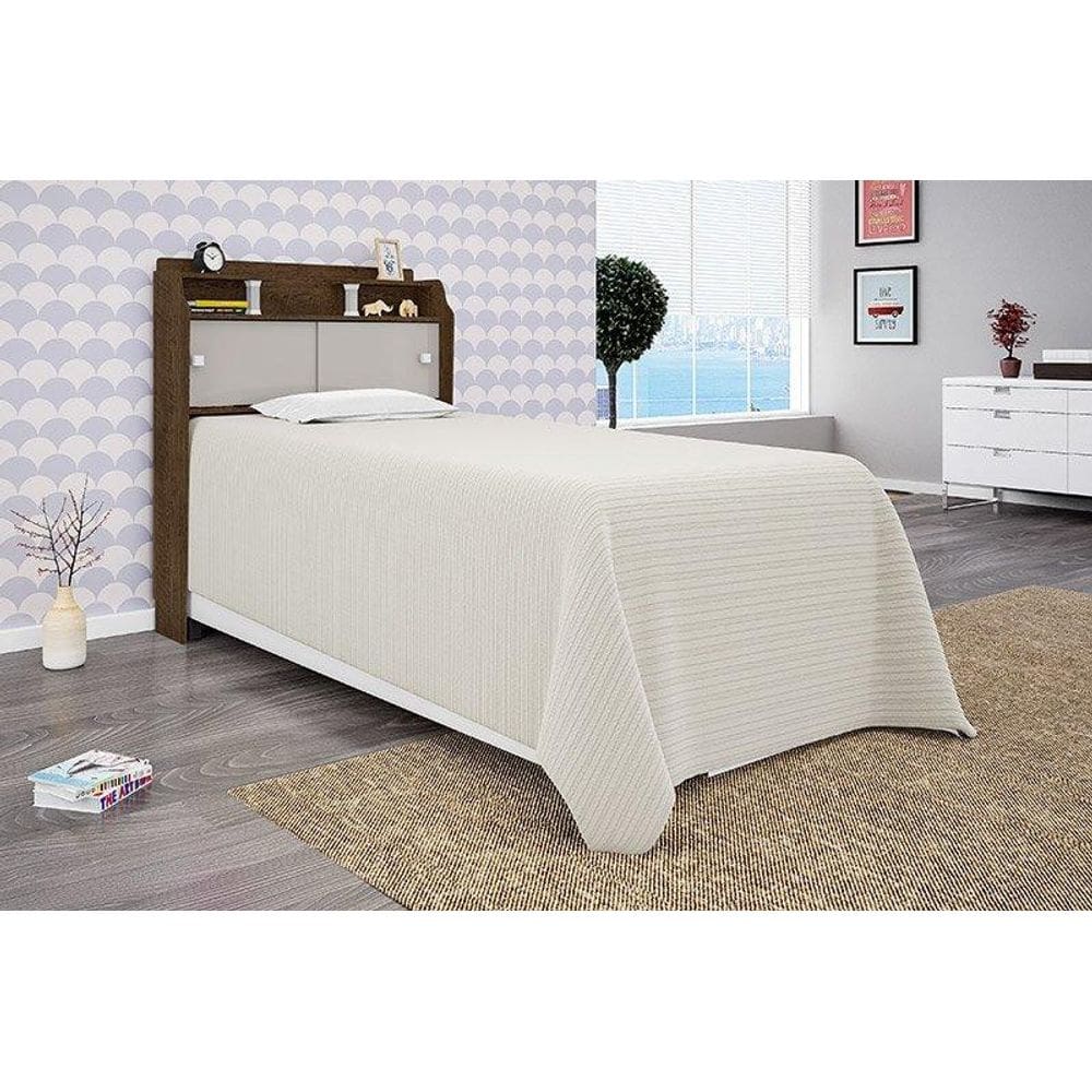 Cabeceira Flex Solteiro Elisa Malbec e Off White Framar