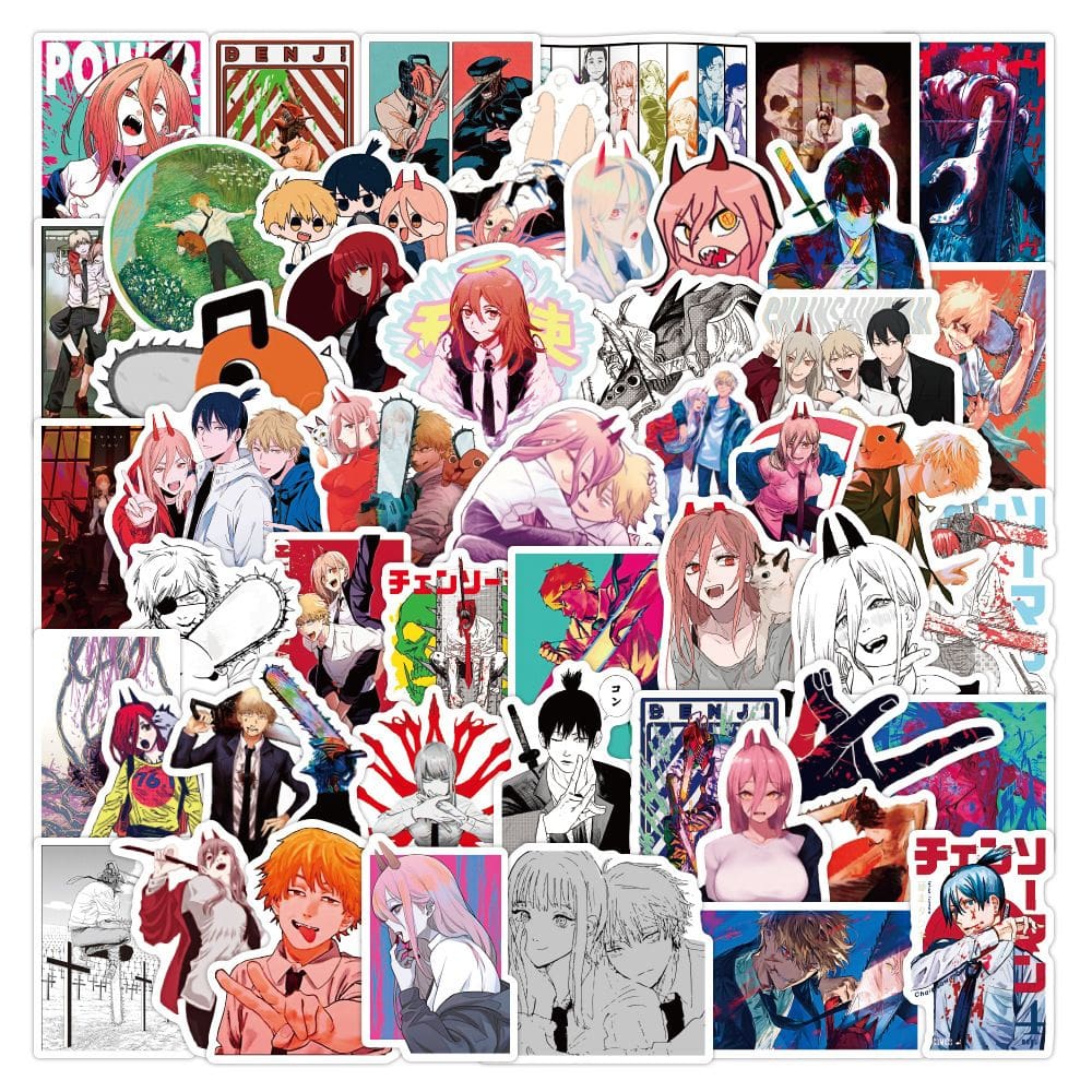 Adesivos Chainsaws Mans 100 unidades de vinil impermeável Anime St