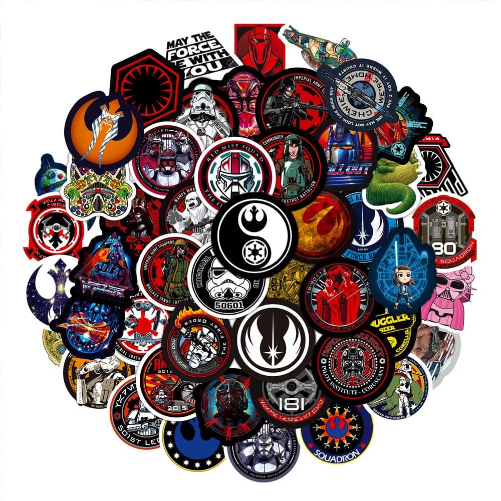 Pacote de adesivos Darths Vaders, 50 unidades de adesivos de vinil impermeáveis
