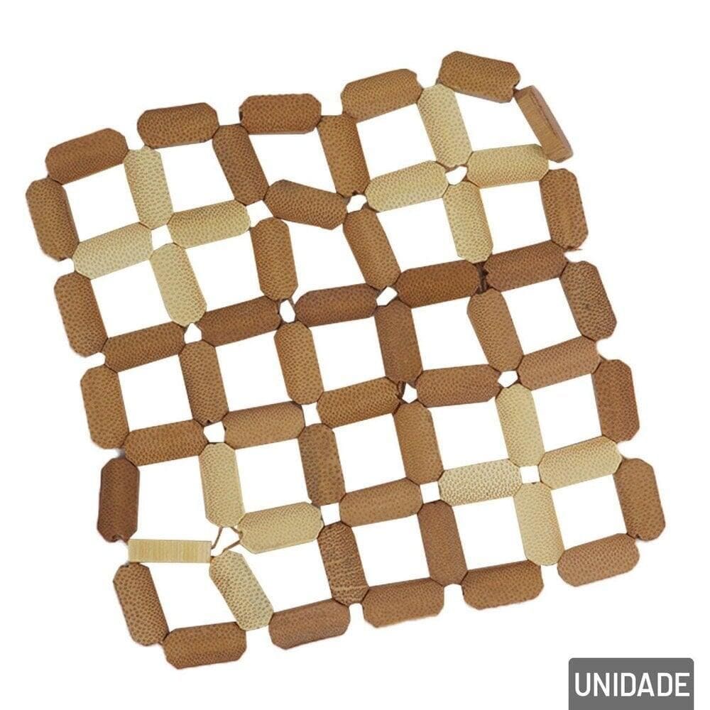 Descanso de Panela 13x13cm Bambu Quadrado - Tudo em Caixa