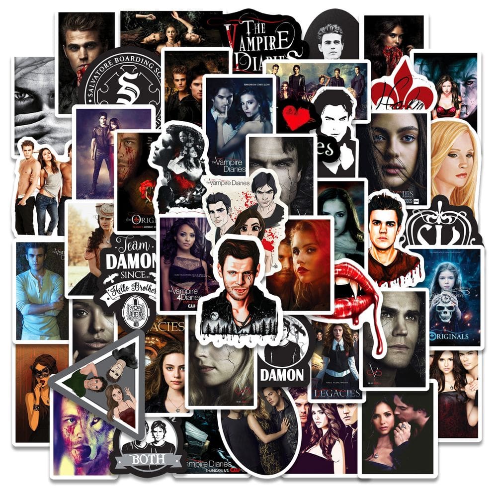 Adesivos de anime em vinil impermeável Vampires Diaries (50 unidades)