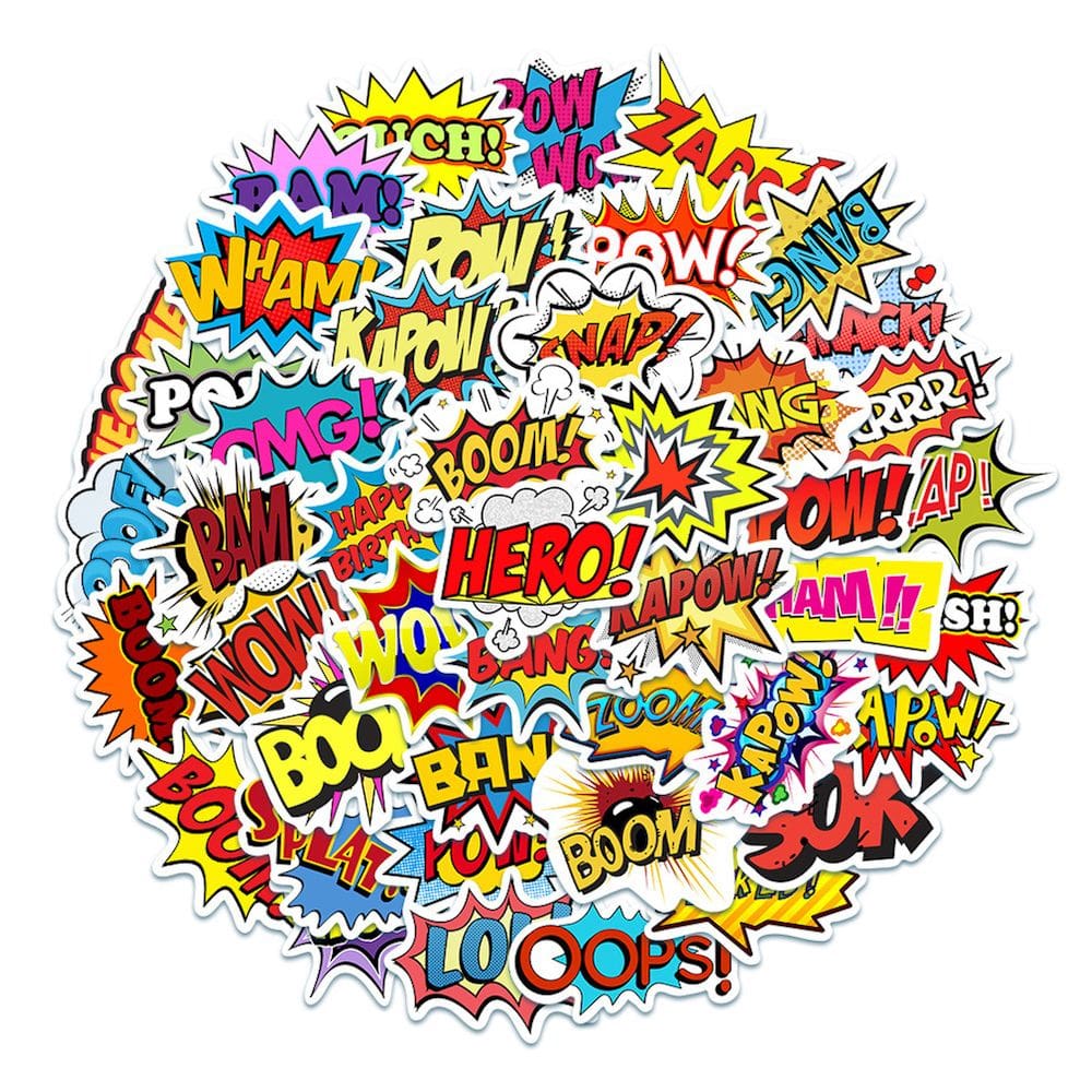 Pacote de adesivos Boom Hero Boo Surprise Explosion Letter Anime