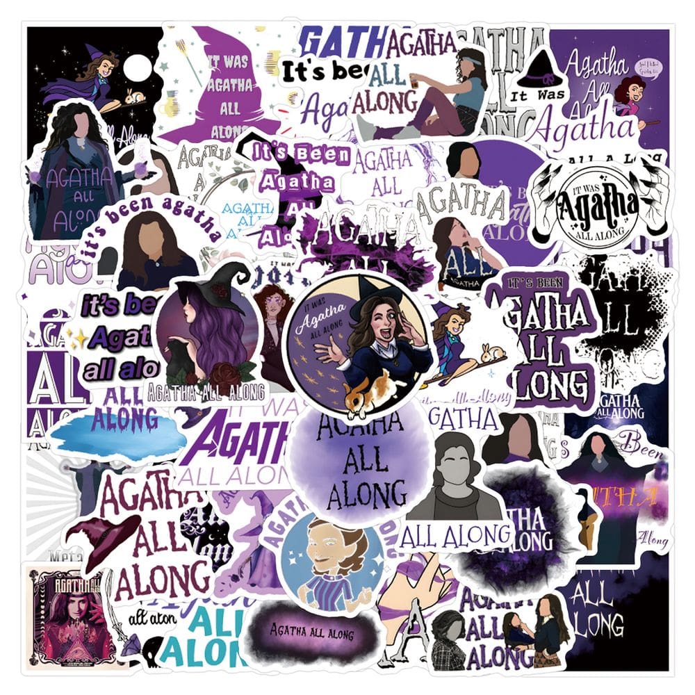 Adesivos Agathas Alls Alongs em vinil impermeável, 55 unidades