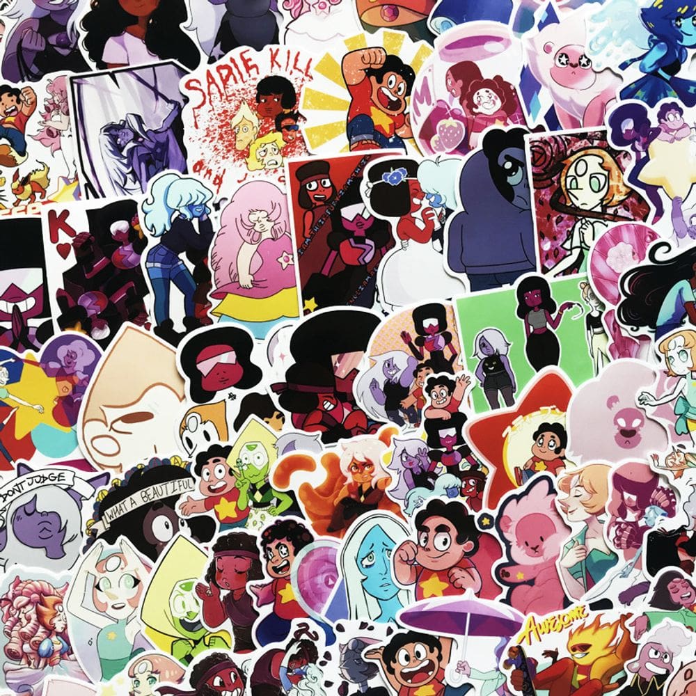 Adesivos Stevens Universes, vinil impermeável, anime, 63 unidades