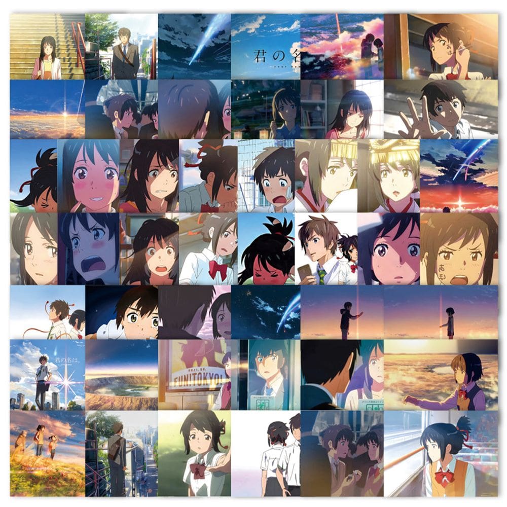 Adesivos Yours Names, vinil impermeável, anime, 71 unidades