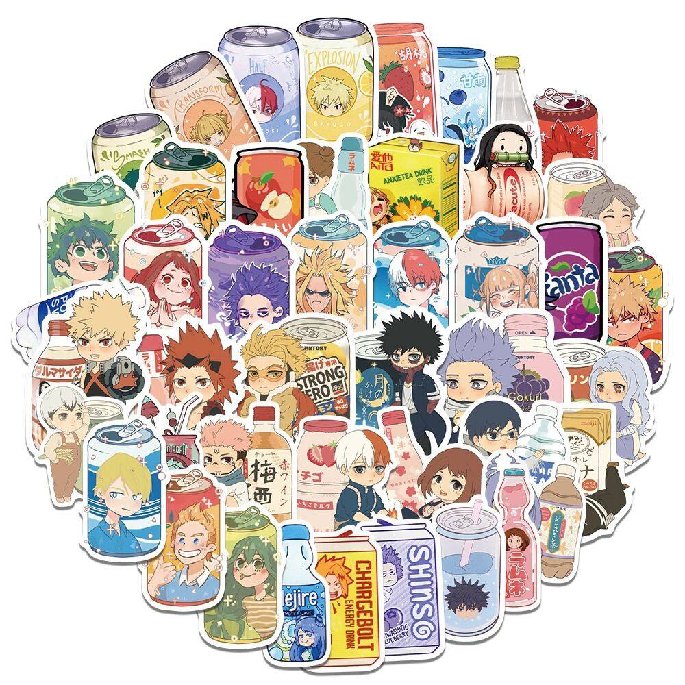Adesivos Beverages Animes Series Bubbles Waters 50 unidades/lote