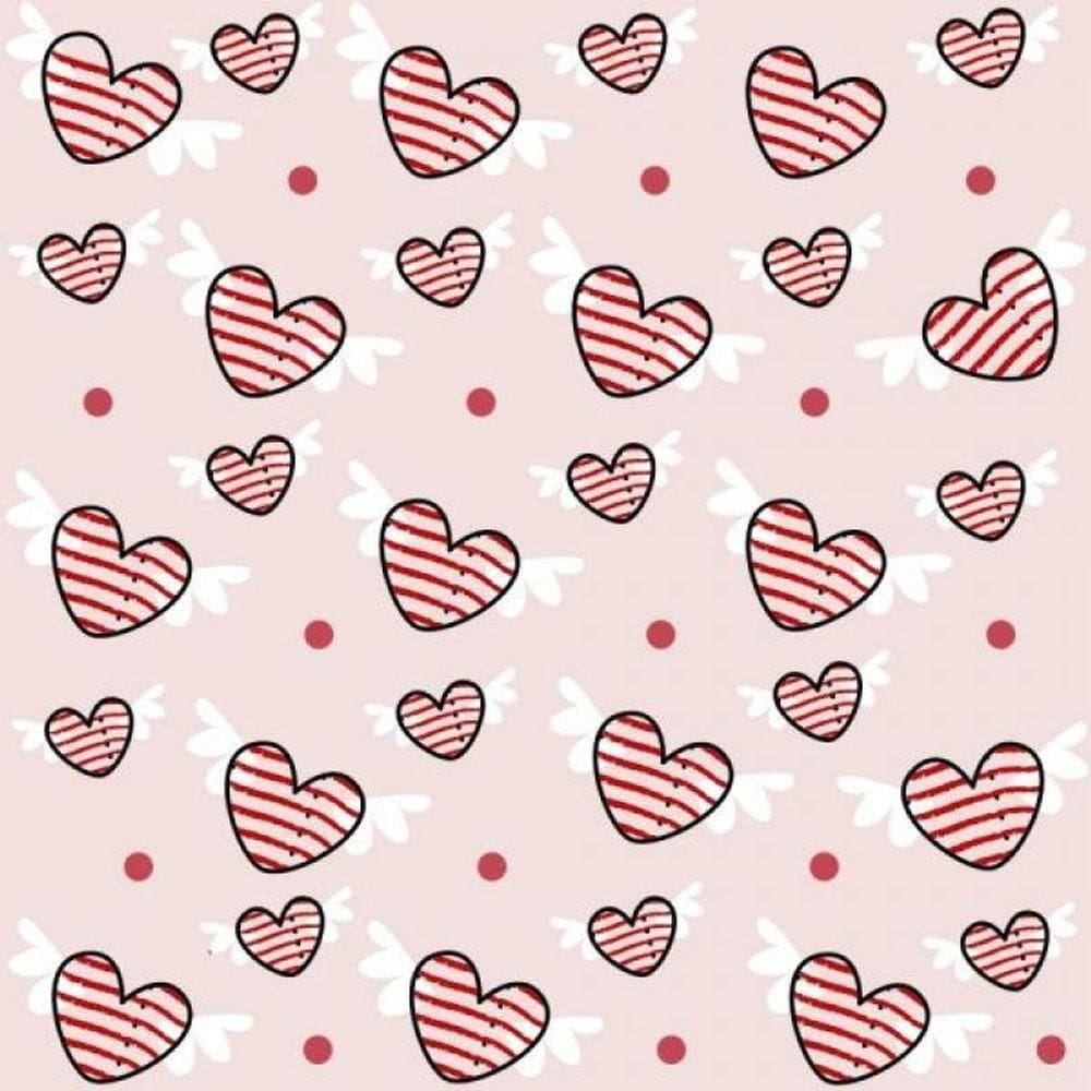 Papel De Parede Infantil Corações Com Asas