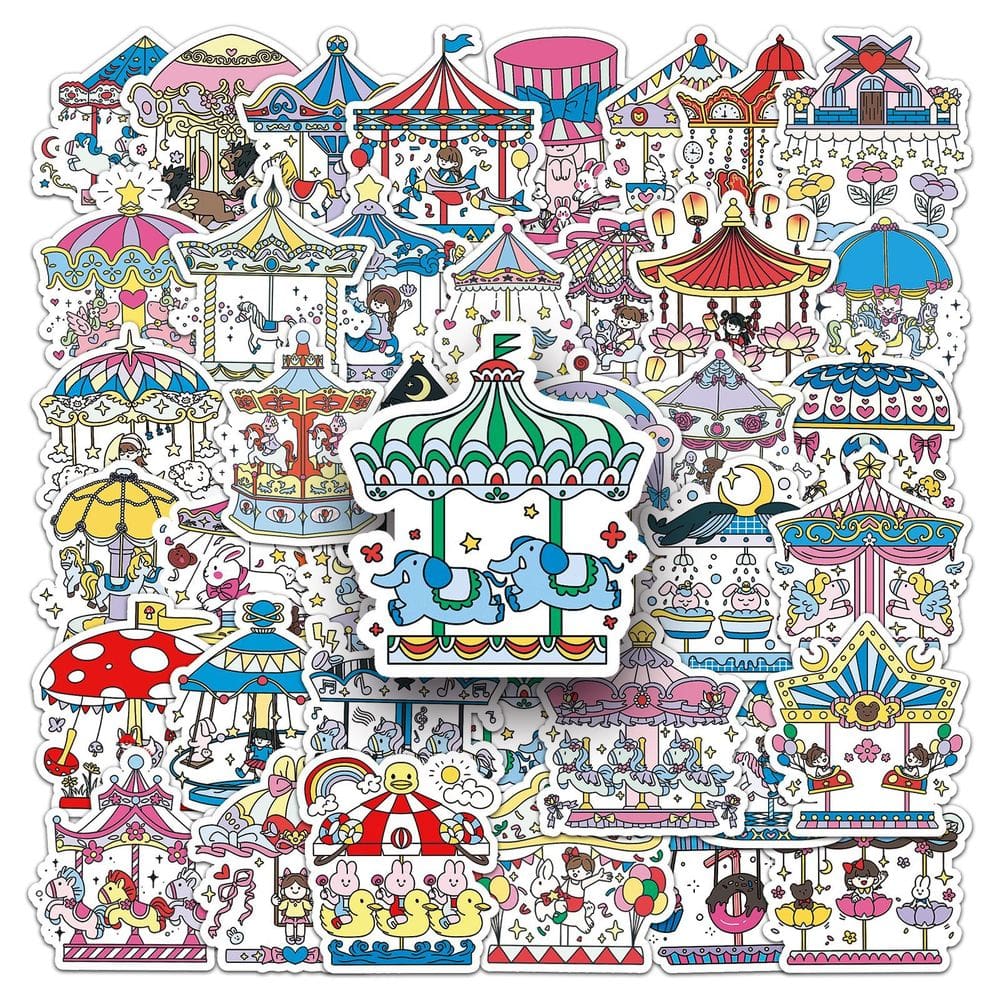 Carrosséis de adesivos, vinil impermeável, anime, 50 unidades para carro