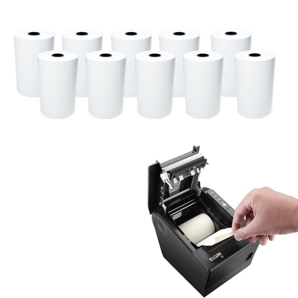 Kit 10 Rolos Bobina Termica Pdv 80Mm X 40M