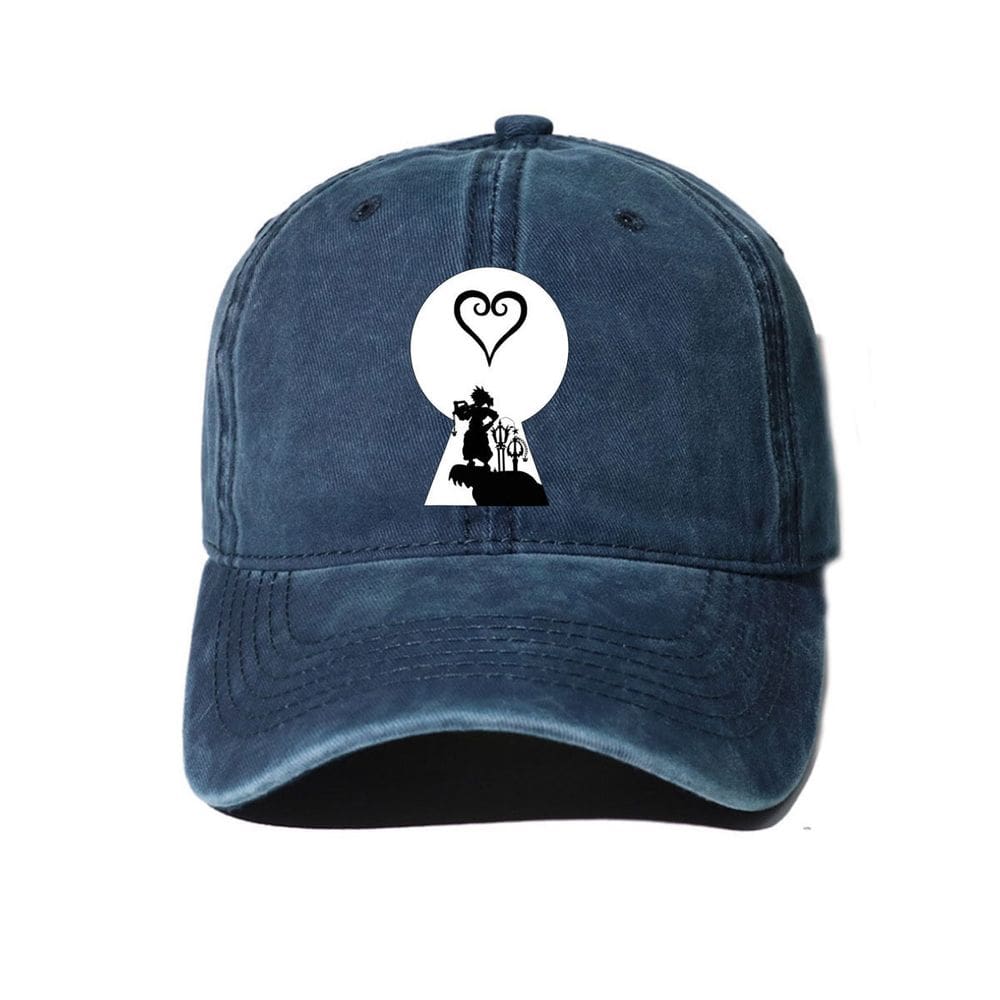 Boné de beisebol Kingdoms Hearts Snapback Denim tamanho 56-61 cm
