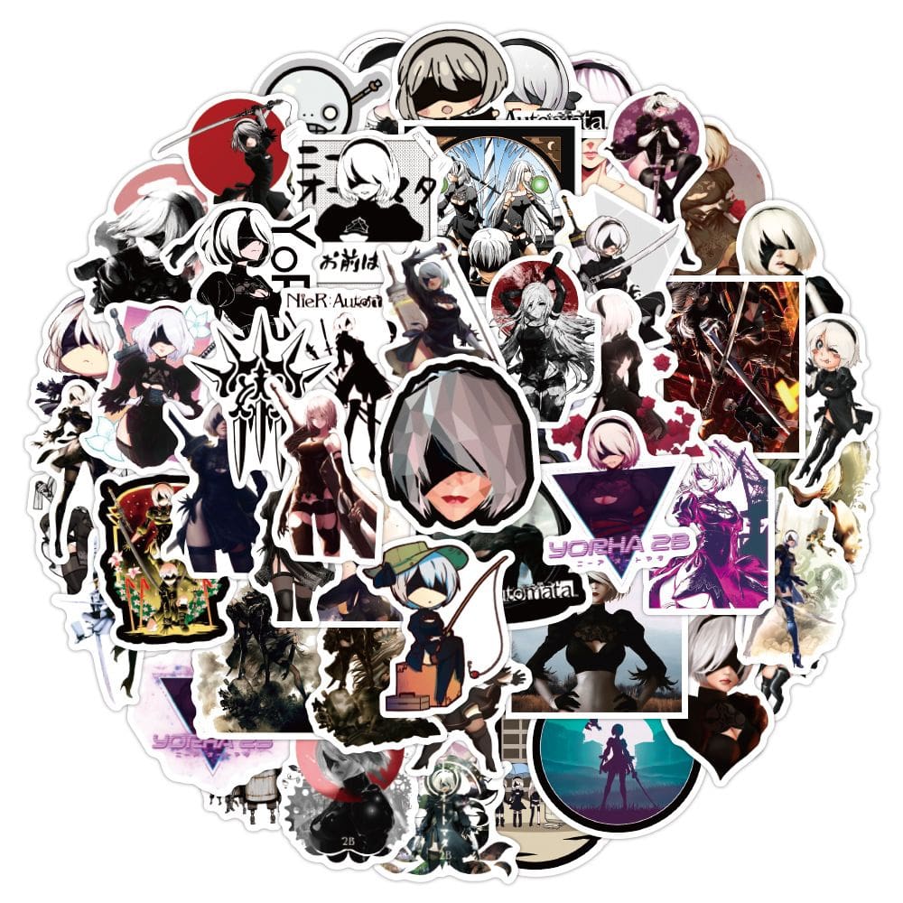 Adesivos Nier: Vinil impermeável Automatas 50 unidades/pacote