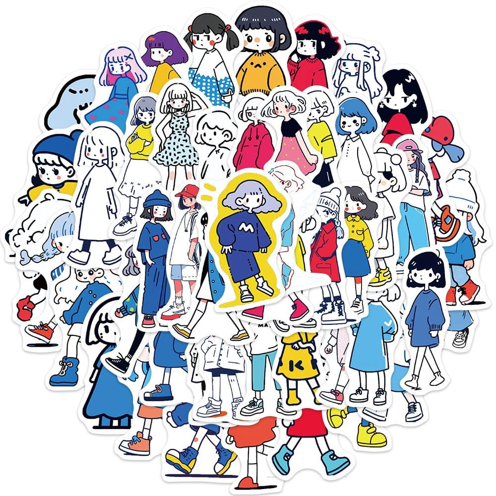 Pacote de adesivos Drawings Of Girls Anime Waterproof Vinyl x50