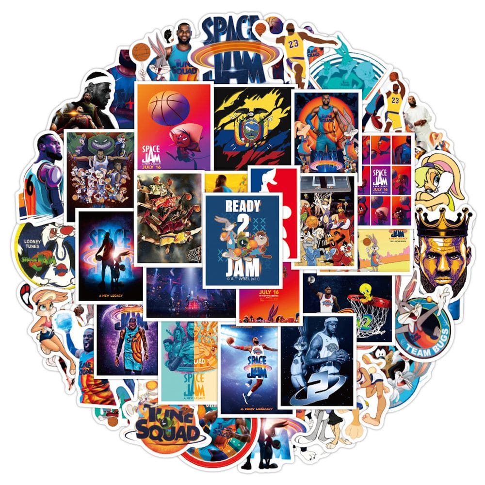 Adesivos Spaces Jams Anime Cartoon 50 unidades de PVC impermeável