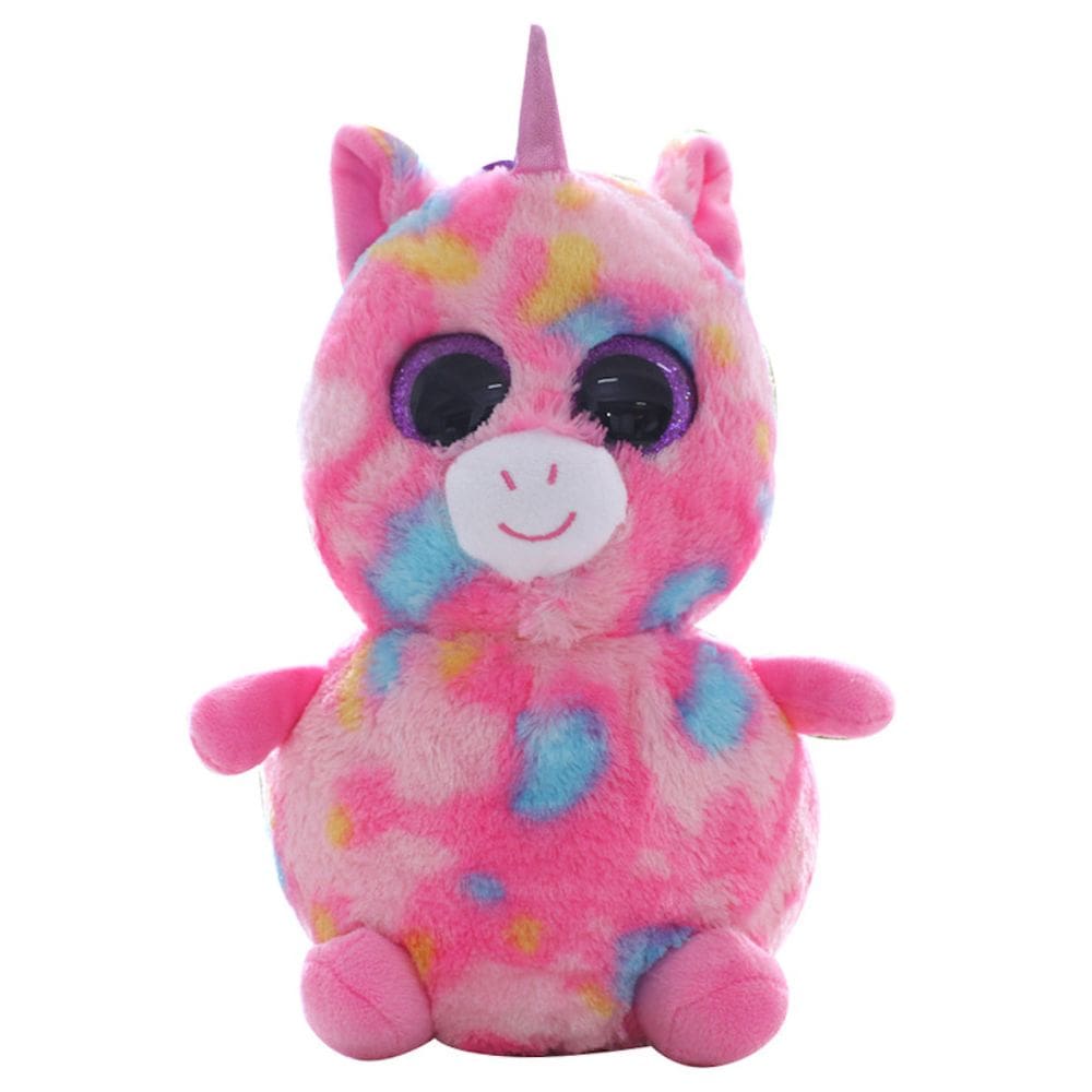 Brinquedo de pelúcia Unicórnio rosa e azul 20 cm em algodão e pelúcia