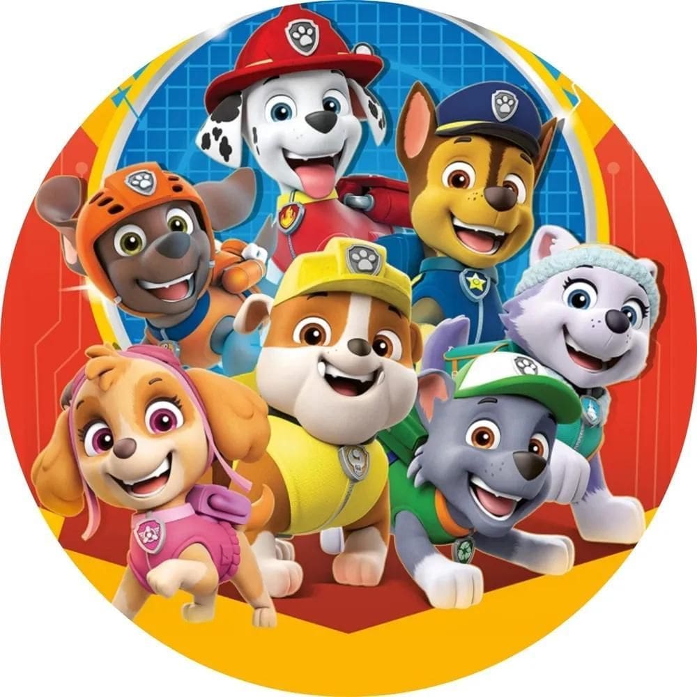 2X Painel Redondo Patrulha Canina Sublimado 150X150 1 Full