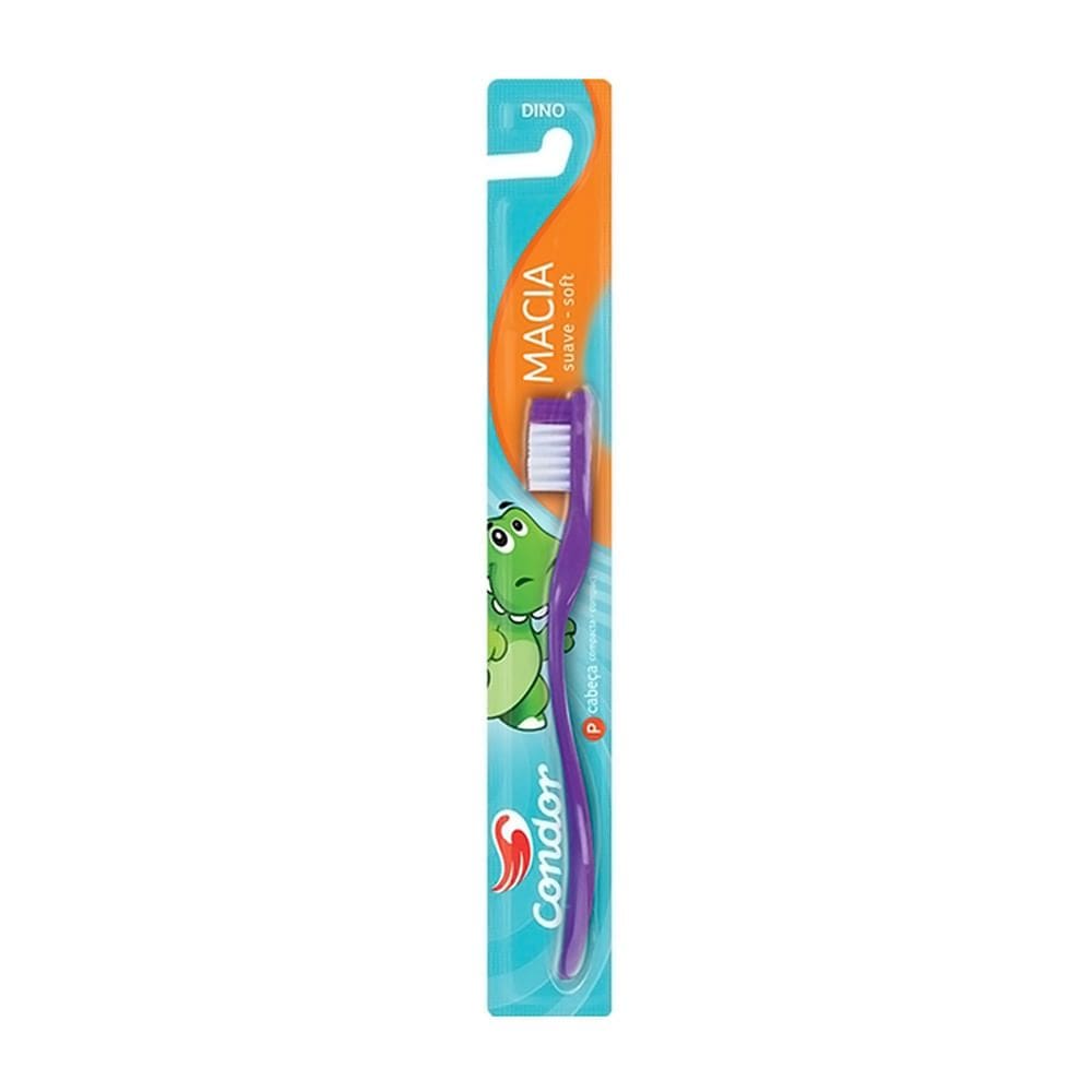 Escova Dental Infantil Condor Dino Macia Cores com 1 Unidade